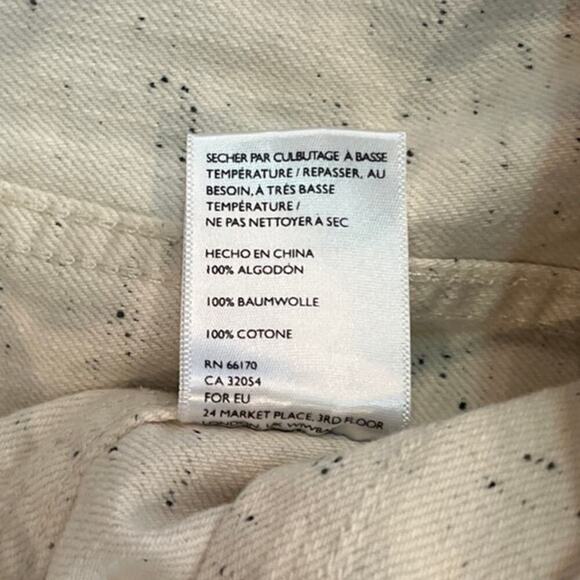 Urban Outfitters BDG White Heathered Denim Jacket Size Small Black Confetti - Picture 5 of 6